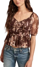 Lucky Brand Womens Mesh Date Night Top