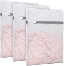 3Pcs Durable Honeycomb Mesh Laundry Bags for Delicates 9 X 12 Inches (3 Small)