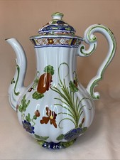 Caffettiera Garofano 10” Coperta Garofano Blu Dipinta A Mano Faenza Italia Difetto Sm