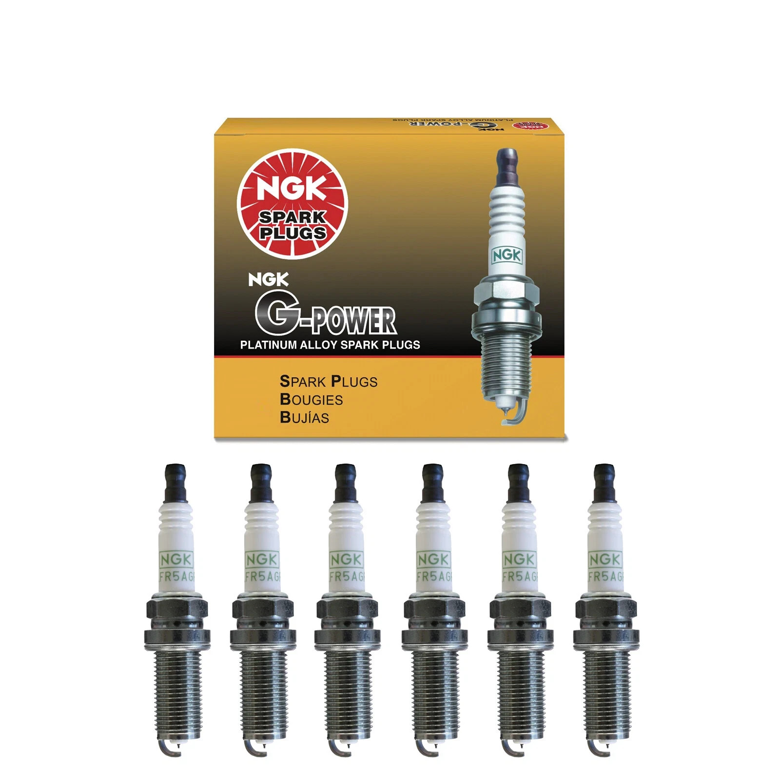 NGK G-Power Platinum Spark Plug Set 6PCS. 5018 LFR5AGP