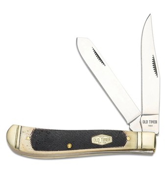 Old Timer 94OTB Bone Gunstock Trapper Folding Knife 3'' Clip Point & Spey