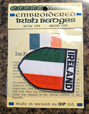 IRELAND SHIELD FLAG EMBROIDERED PATCH Sew On/Iron On, 2.5" x 2.75" BRAND NEW