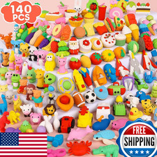 140pk 3D Animal Puzzle Erasers for Kids - Bulk Mini Pencil Eraser Desk Pets