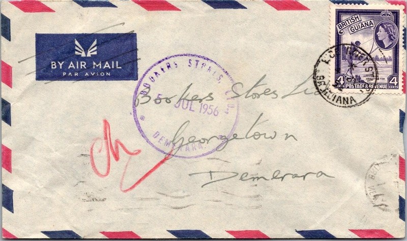 British Guiana 1956 Berbice Steamer Cover / Demarara Transport Cancel - L44011