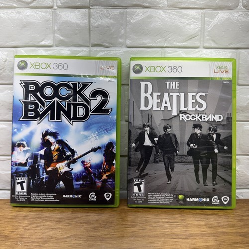 Rock Band 2 & Beatles: Rock Band Bundle (Xbox 360, 2009) CIB Refurbished