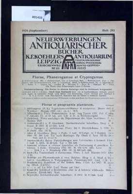 Florae, Phanerogamae et Cryptogamae. Heft 285. Koehlers, K. F.: