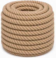 Twisted Manila Rope 1.5 Inch X 20 Feet Natural Jute Thick Hemp Rope for Docks,
