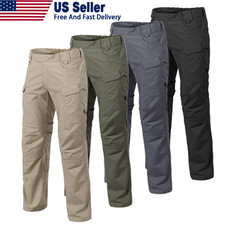Mens Cargo Pants Work Combat Pants Outdoor Hiking Waterproof Trousers Tactical