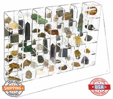 Adjustable Acrylic Display Case Wall Mount/Desktop 35 Spaces Dust/UV Protection