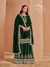 Wedding Party Wear Kurti Palazzo Dress, Straight Kurta with Sharara