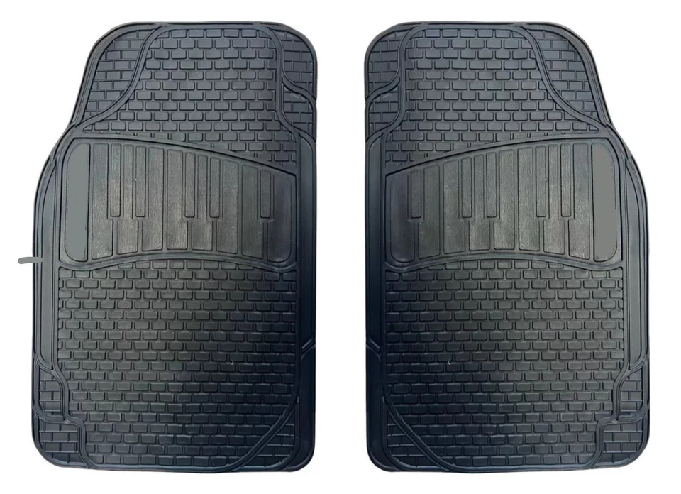 Juego de 3 alfombrillas delanteras y traseras de goma de alta resistencia negras para todos los autos Ford Foto 3 de 4