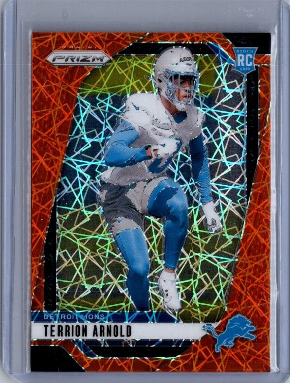 2024 Panini Prizm - Terrion Arnold #389 Orange Lazer Prizm (RC) Lions