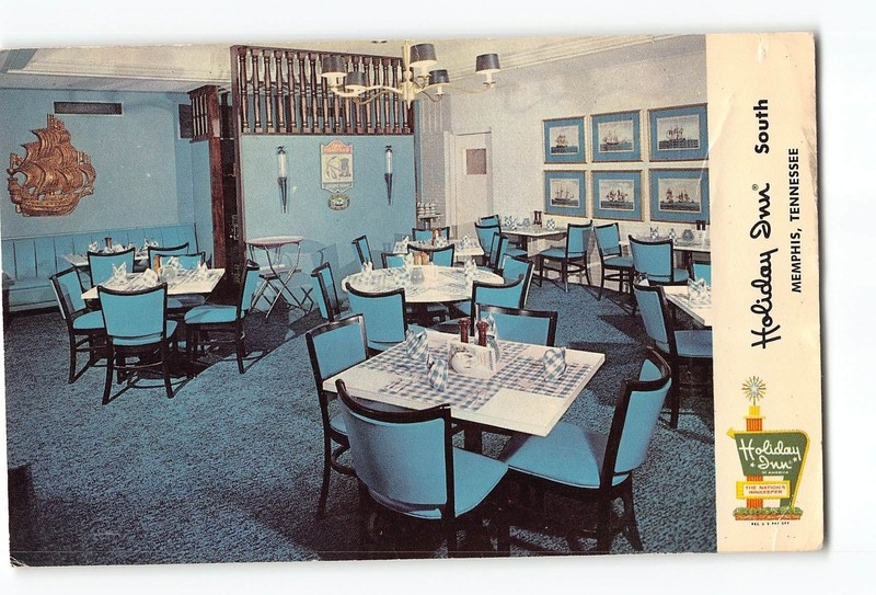 Memphis Tennessee TN Vintage Postcard Holiday Inn South Dining Room