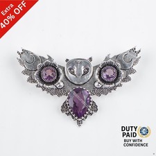 925 Sterling Silver Natural African Amethyst Sister Engagement Pendant Jewelry