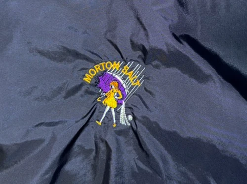 Vintage Morton Salt Blue and Yellow Pullover Windbreaker Jacket Size 2XL - Image 2 of 4