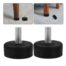 4 Pcs Rubber Leveling Feet Adjustable Screw on Legs for Wood Furniture