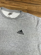 Adidas Essentials Feel Cozy Mens Crew Neck Fleece Gray Sweatshirt Size XL