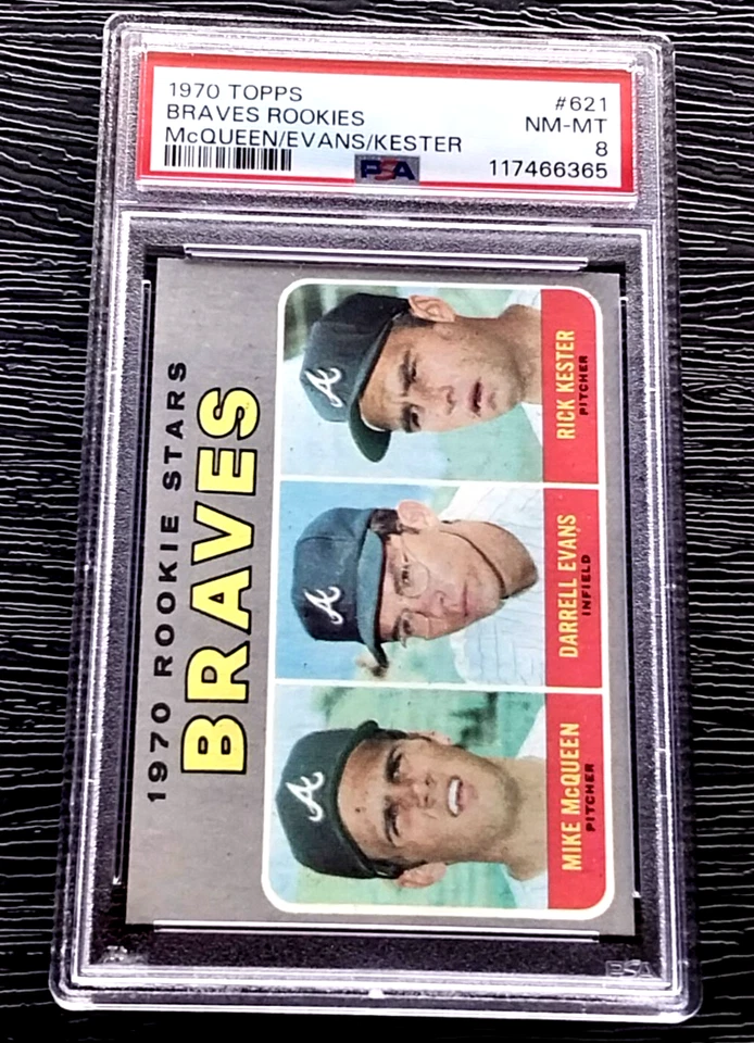 1970 TOPPS DARRELL EVANS ROOKIE BASEBALL CARD #621 *PHENOMENAL* PSA 8 NRMT-MINT - Image 3 of 4