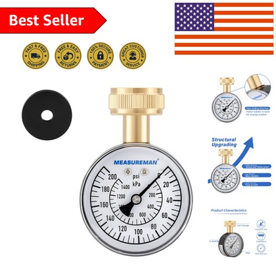 #ad 0 200 PSI Water Pressure Gauge with Durable Build amp; Quick Installation for Homes $19.99