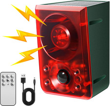 Solar Outdoor Motion Sensor Alarm - Dog Barking  Gunshot Sound, Support Recordi