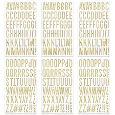 6 Sheets 3D Gold Letter Stickers, Foam Alphabet Stickers and Number Sticker