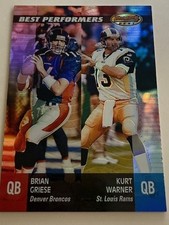 2001 Bowman's Best Football - Brian Griese / Kurt Warner Best Performers #98