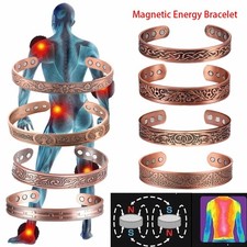 Vintage European Style Magnetic Energy Wristband Bracelet Antique Copper