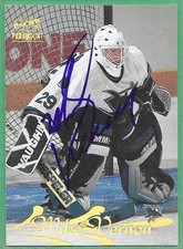 1997-98 Pacific Paramount Hockey *SIGNED* ~ Card#170 ~ Mike Vernon  ~ Sharks