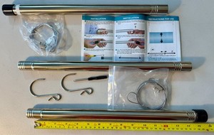 Adjustable Chrome Hanging Closet Rod: 15, 30, 45"; Hangs from Existing Rod; New