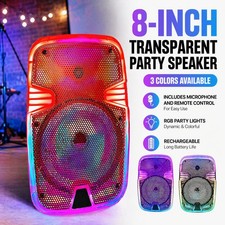 8 Inch Bluetooth Party Speaker RGB LED Light TWS Portable Karaoke Sound Box