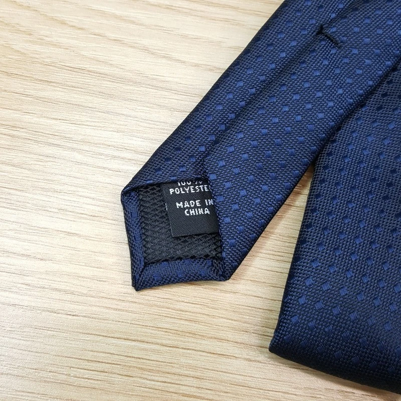 Corbata de cuello ALFANI para hombre lisa azul marino texturizada micro punto moderna delgada clásica puntiaguda Foto 4 de 4
