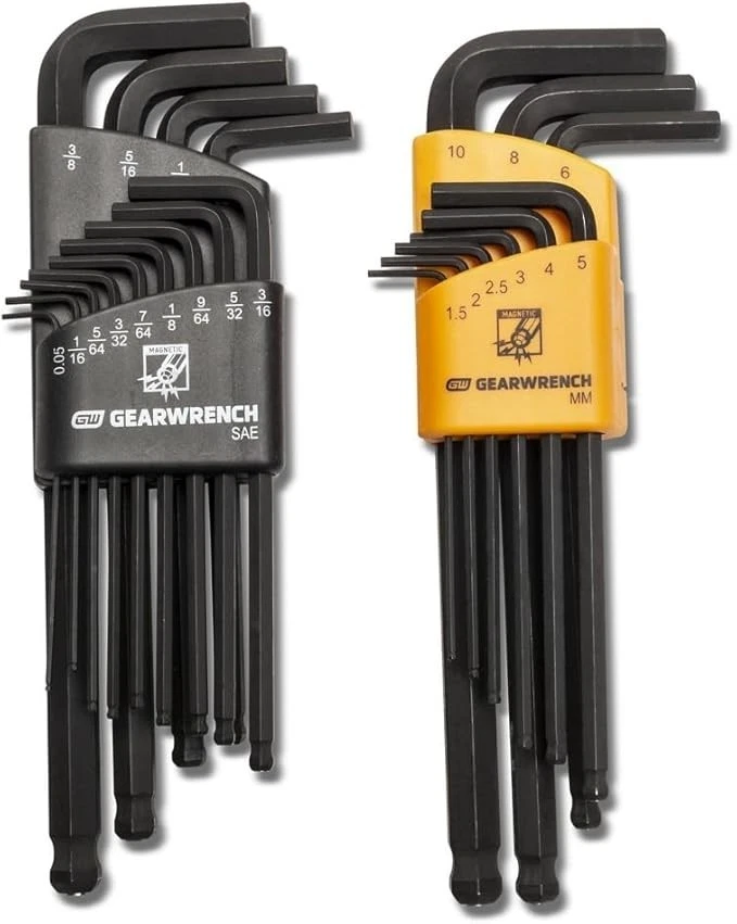 Gearwrench 83526 22 Pc SAE/Metric Long Arm Magnetic Ball End Hex Key Set - Image 4 of 4