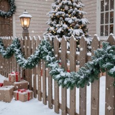 4 Pcs 9 ft Canadian Pine Christmas Garland Thick Artificial Pine Winter Garla...