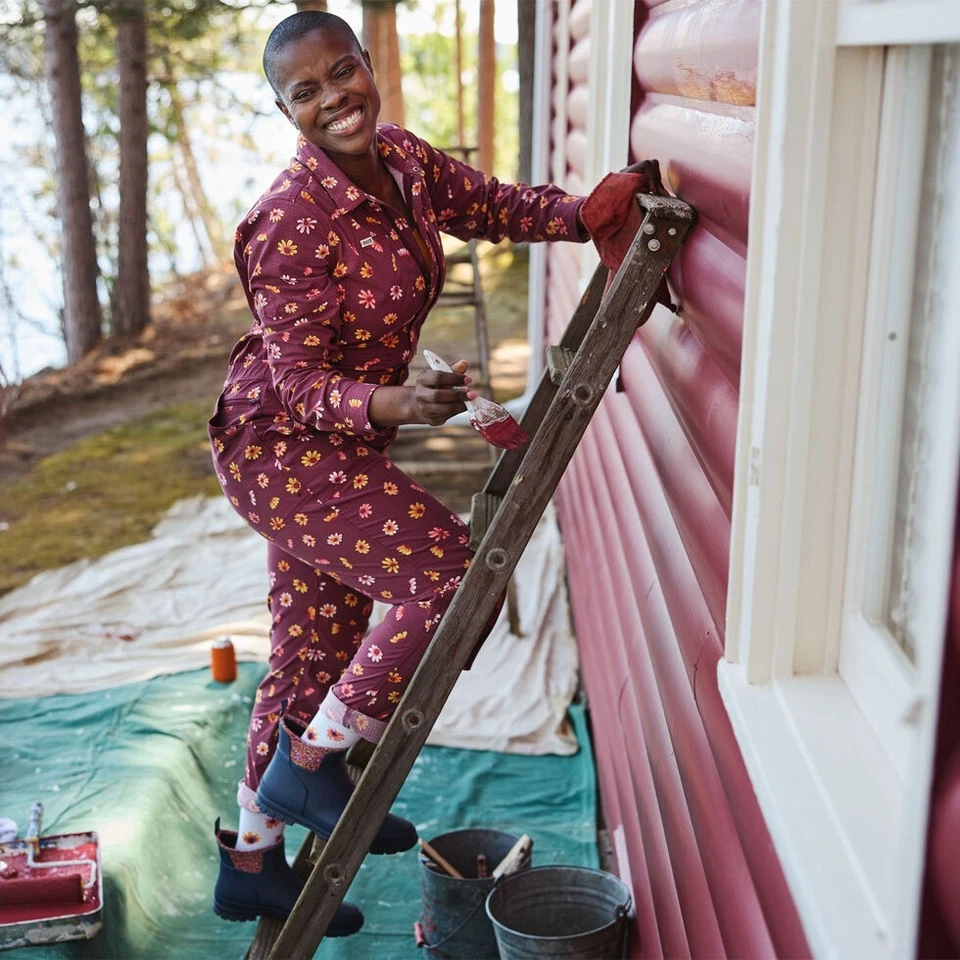 Monos de jardinería de manga larga de reliquia Burdeos en relieve coneflower exterior Foto 2 de 4