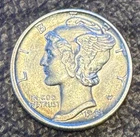 1943 P Mercury Dime Silver Ungraded Uncirculated BU MS Uncertified