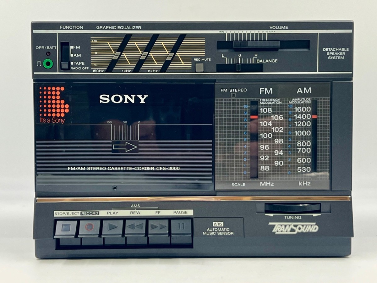 Vintage Sony Cfs-3000 Transound Am FM Stereo Radio Cassette