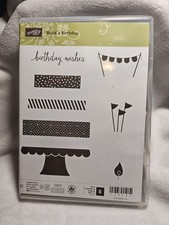 Stampin' Up "Build a Birthday" 8 Rubber Stamps Set