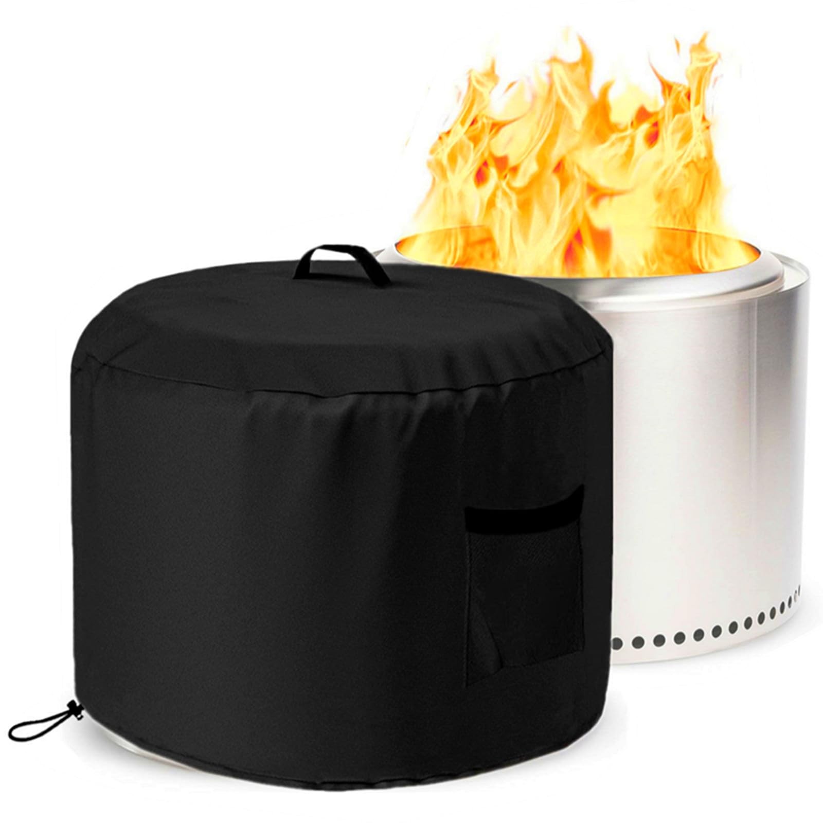 Round Smokeless Fire Pit Cover for Stove Bonfire, Stove Bonfire Shelter Cover...