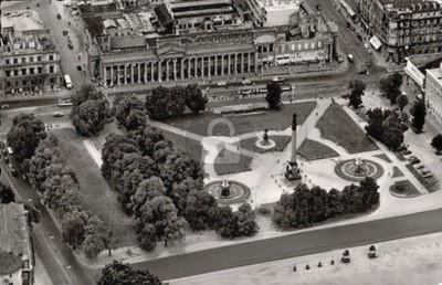 Aerial Schlossplatz Stuttgart Baden-Wurttemberg Germany RPPC Photo Postcard COPY