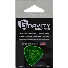 GRAVITY PICKS Classic Pointed Standard Fluorescent Green Guitar Picks 1.5 mm