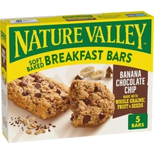 Nature Valley Soft Baked Breakfast Bars, Banana Chocolate Chip, Morning Snacks, 