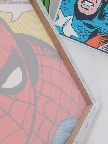 Marvel Canvas Pictures Set 3 - Hulk & Captain America & Spider-Man 30cm Wall Art - Bild 5 von 6