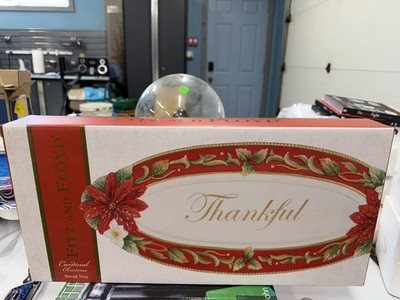 Fitz and Floyd Cardinal  Christmas Thankful Bread Tray Brand New Rare