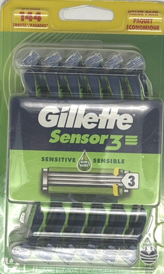 Gillette Sensor3 Sensitive Men's Disposable Razors, 12 Count 4x3 Pack may vary
