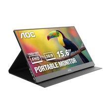 AOC 16T20 Portable Monitor 15.6" FHD 1080p IPS Display, USB-C Portable Laptop Sc