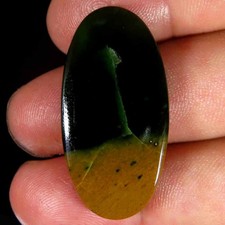 26.80Cts.100 Natural Super Chrome Chalcedony Oval Cab 17x34x5mm Top Gemstone