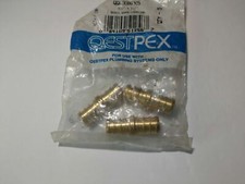 Barb Brass Coupling 3 pieces 1/2 x 1/2 QestPex QQC33XPK5