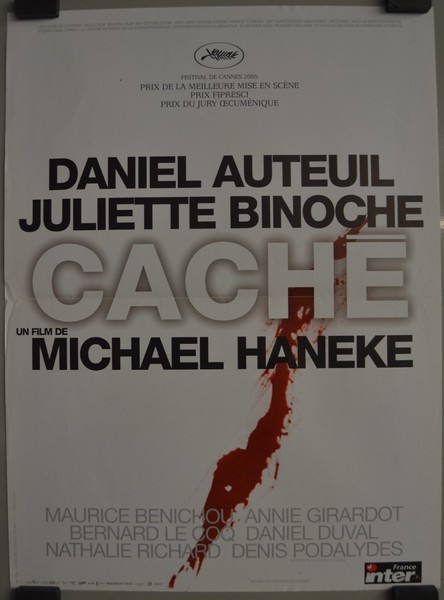 PÓSTER DE PELÍCULA CACHÉ MICHAEL HANEKE DANIEL AUTEUIL JULIETTE BINOCHE