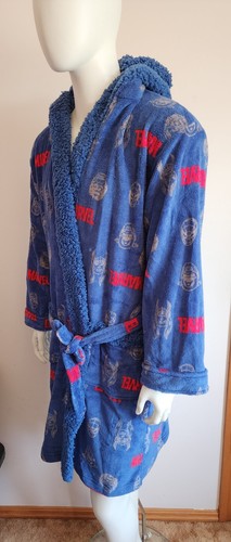 Marvel Comics Mens Blue Printed Fleece Dressing Gown Robe Size M New - Picture 4 of 6