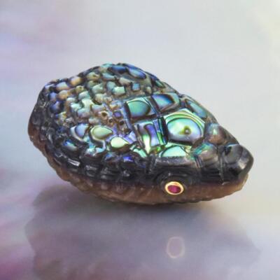 Schlangen Kopf Perlen Schnitzerei Abalone-Muschel,Black Perlmutt,Pinna Schale &
